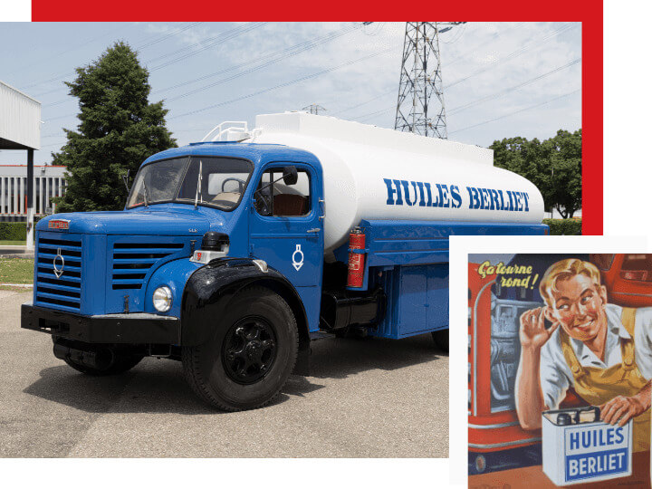 Camion + Pub HUILES BERLIET