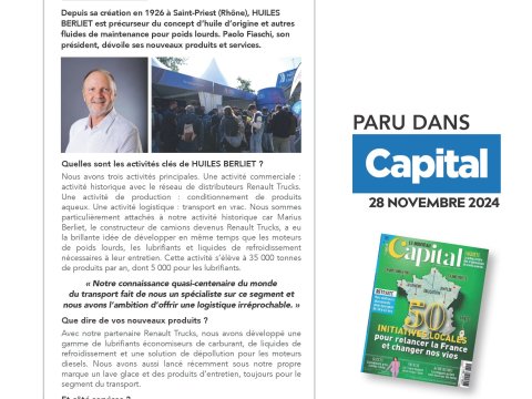 HUILES BERLIET dans le magazine Capital