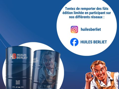 Gagnez notre fût vintage HUILES BERLIET