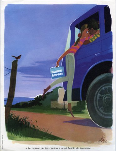 Affiche Vintage HUILES BERLIET