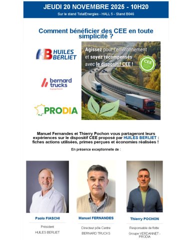 SOLUTRANS 2025 : DISPOSITIF CEE